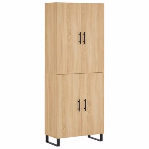 vidaXL Modern Sonoma Oak Highboard Sideboard with Doors and Shelves, Brown – 1