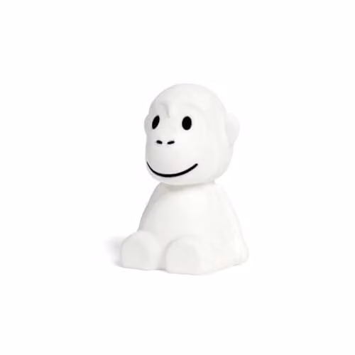 Mr Maria Monkey First Light Night Light in White and Beige, H 23.0 cm x W 15.0 cm x D 15.0 cm