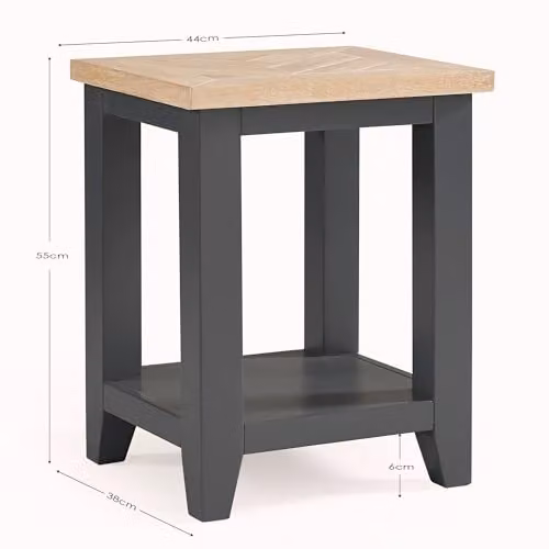 Julian Bowen Bordeaux Grey and Oak Wooden Lamp Table, W/D/H: 44 x 38 x 55 cm – 3
