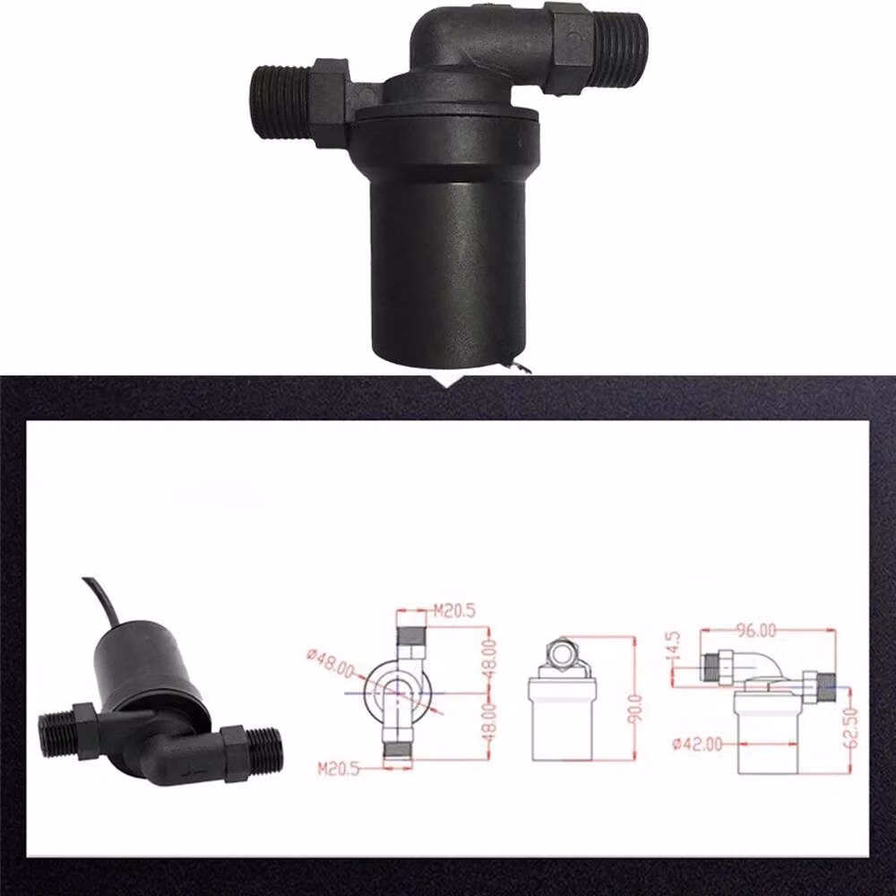 Ventryn 12V DC Solar Hot Water Circulation Pump, 650L/H, 1/2 Thread Brushless, Black – 2