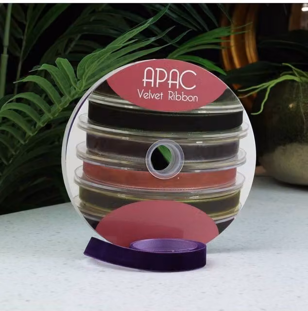 KDMD Purple Velvet Ribbon, 15mm x 20m