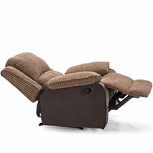 More4Homes Postana Manual Recliner Armchair in Brown Cord Fabric – 3