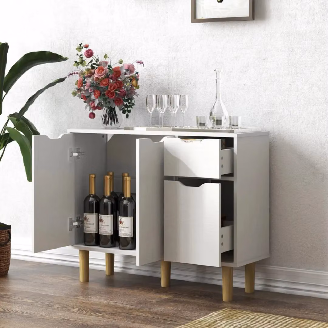EONLION Modern White Wood Storage Cabinet and Entryway Organiser – 3