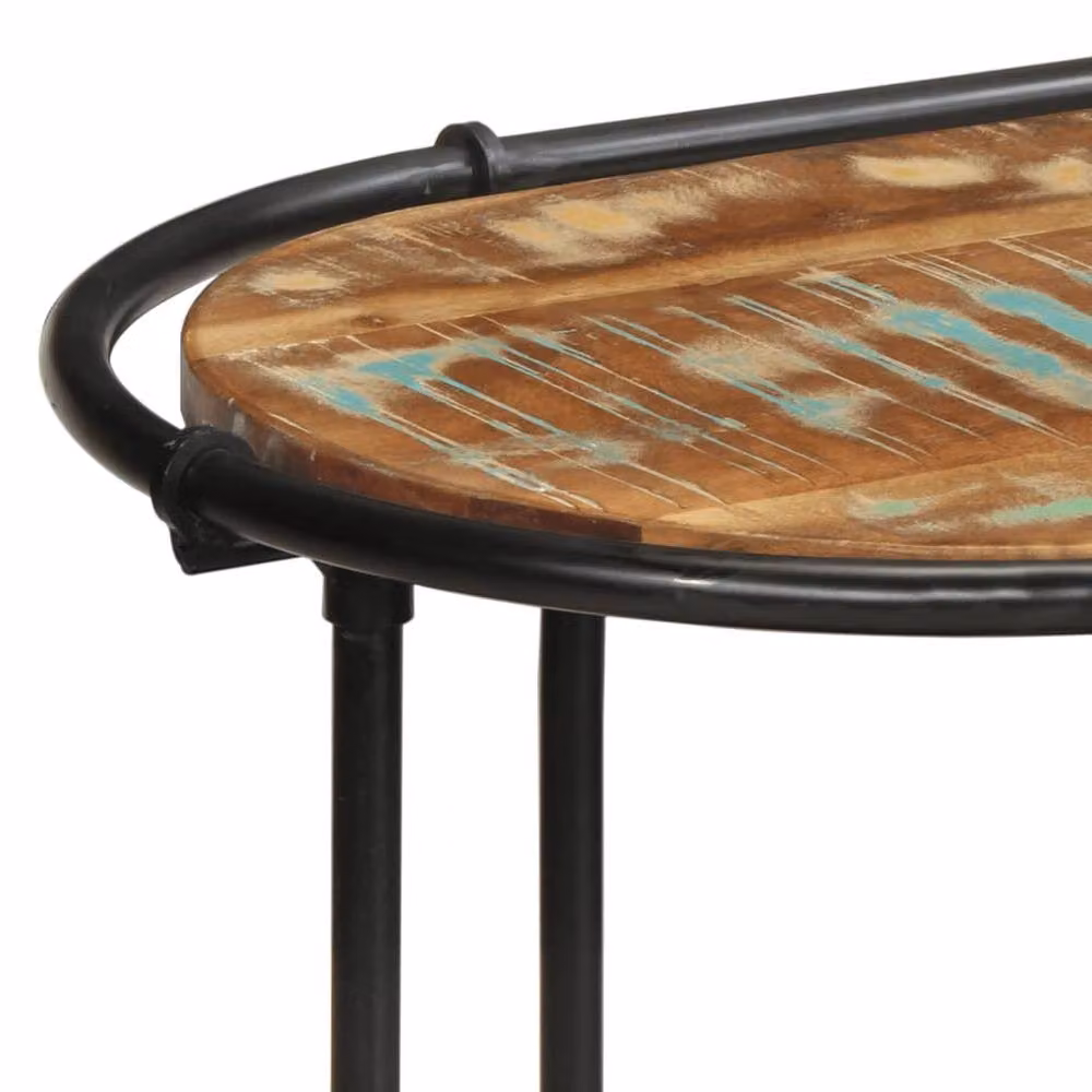 Berkfield Home Industrial Solid Wood Reclaimed Console Table in Brown, W/D/H: 110 x 42 x 76 cm – 4