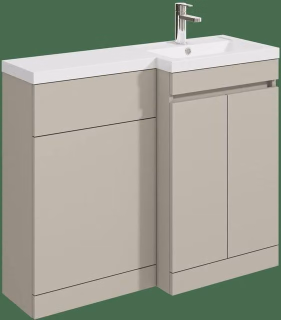 Balterley 1000mm Floor Standing Unit with Right Hand Polymarble Basin in Pebble Grey