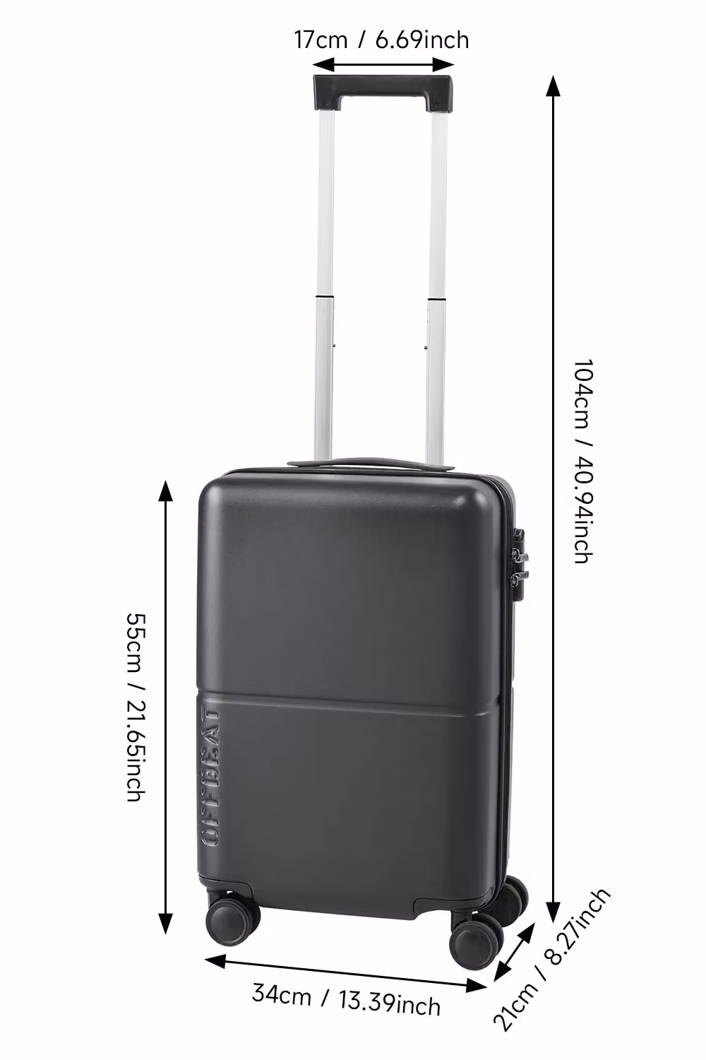 Living and Home Black Hard Shell Lightweight 22 Inch Cabin Suitcase Carry On Luggage – 6