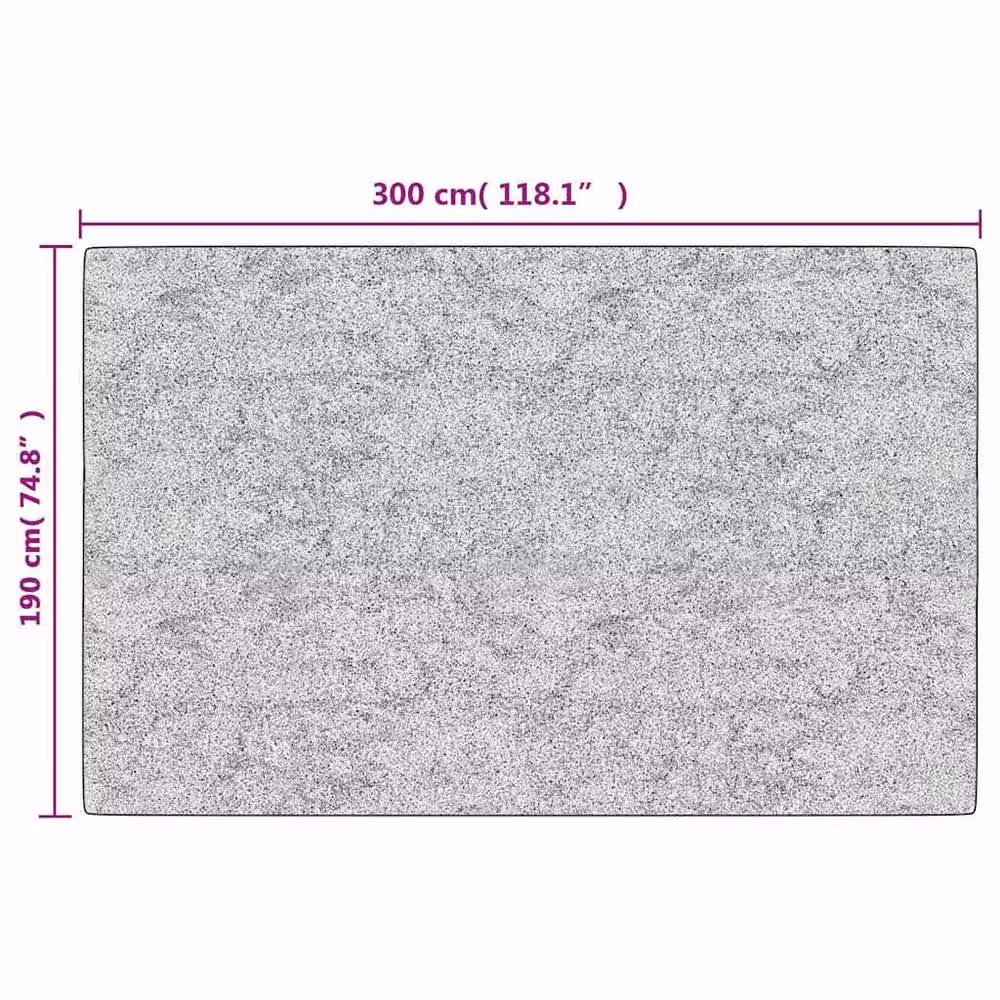 Berkfield Home Washable Anti Slip Round Rug in Beige and Grey Stone Look, W: 190 cm, D: 300 cm