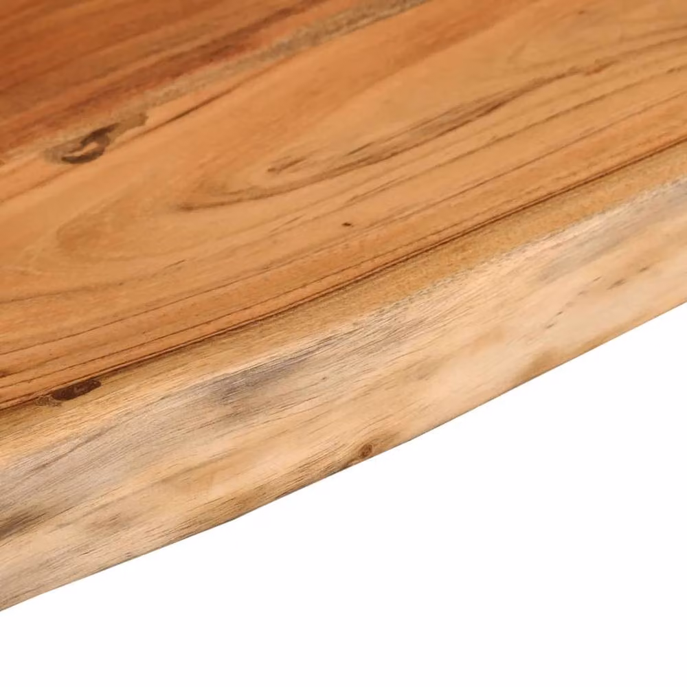 Berkfield Home Rectangular Acacia Solid Wood Wall Shelf with Live Edge, Brown, W/D/H: 70 x 30 x 2.5 cm – 3