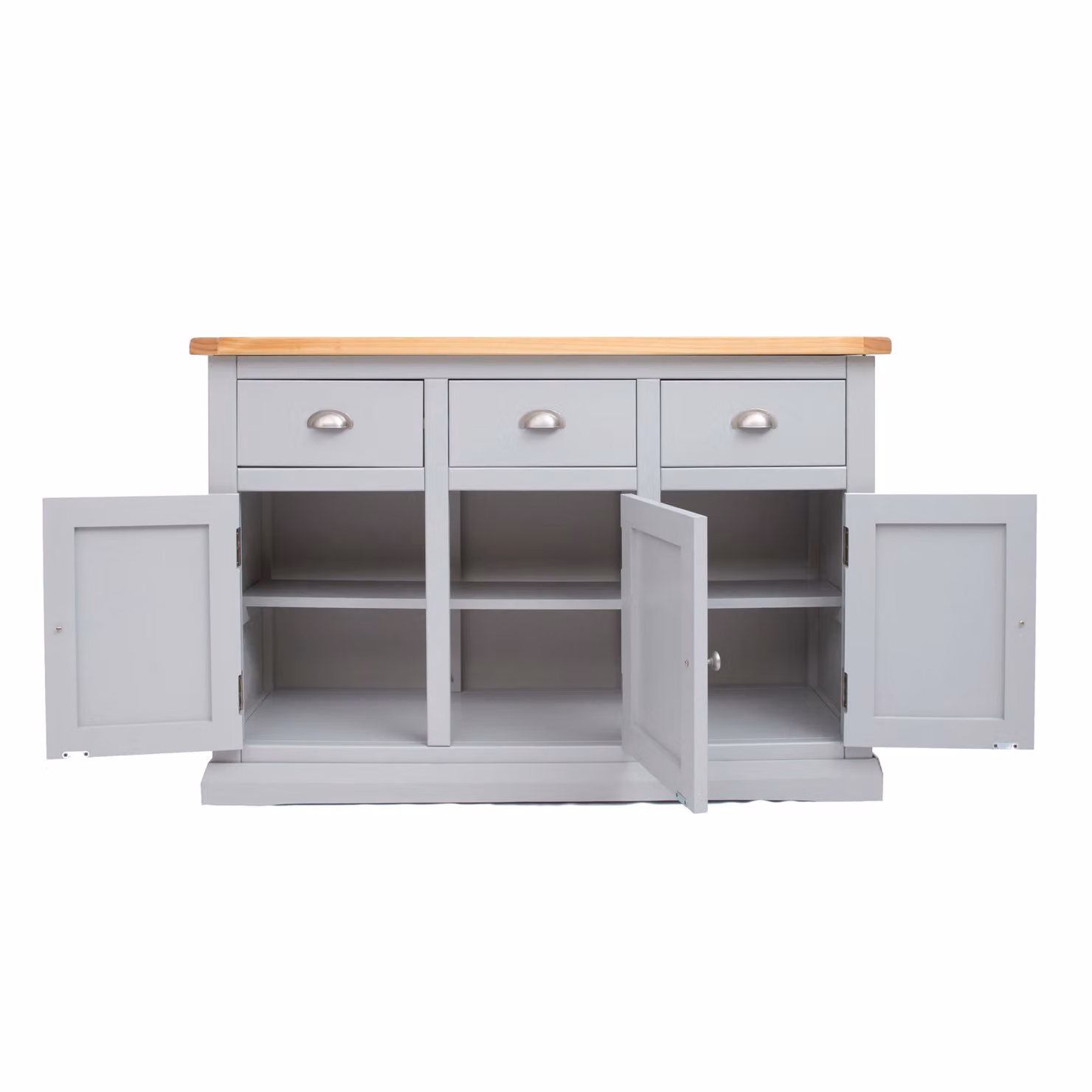 Cabinet Bits Loreo Grey 3 Door and 3 Drawer Sideboard in MDF and Pine – 2