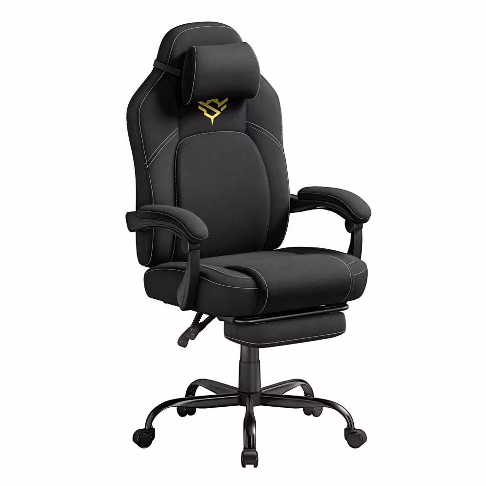 The Bazaarist Ergonomic Gaming Chair with Headrest and Armrests in Black Synthetic Leather – 2