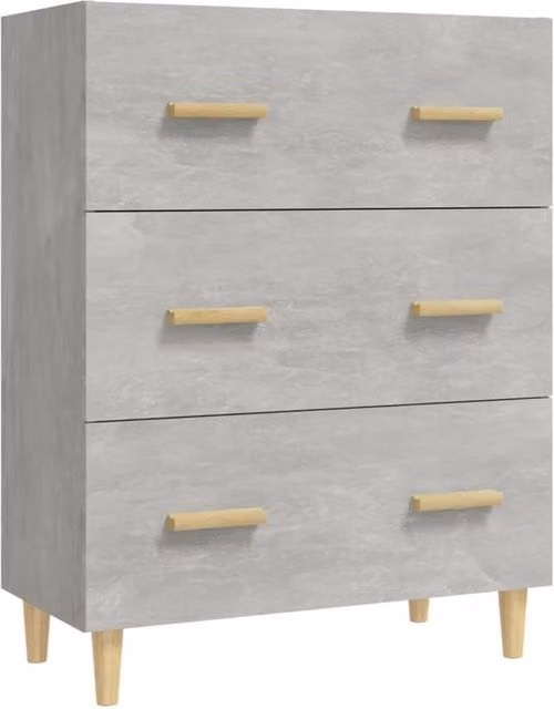 Berkfield Home Sideboard in Concrete Grey, W/D/H: 70 x 34 x 90 cm
