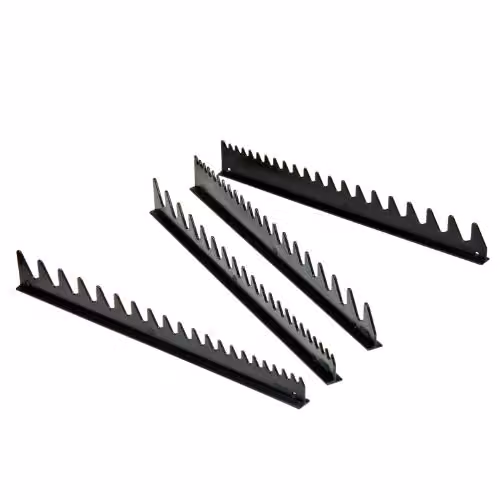Ernst Manufacturing 40-Tool Magnetic Space Saver Wrench Rail Organiser, Black