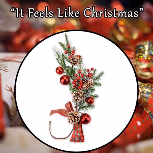 VFM e-Store Red Berry Pine Drop Christmas Hanging Decoration, 50 cm – 6