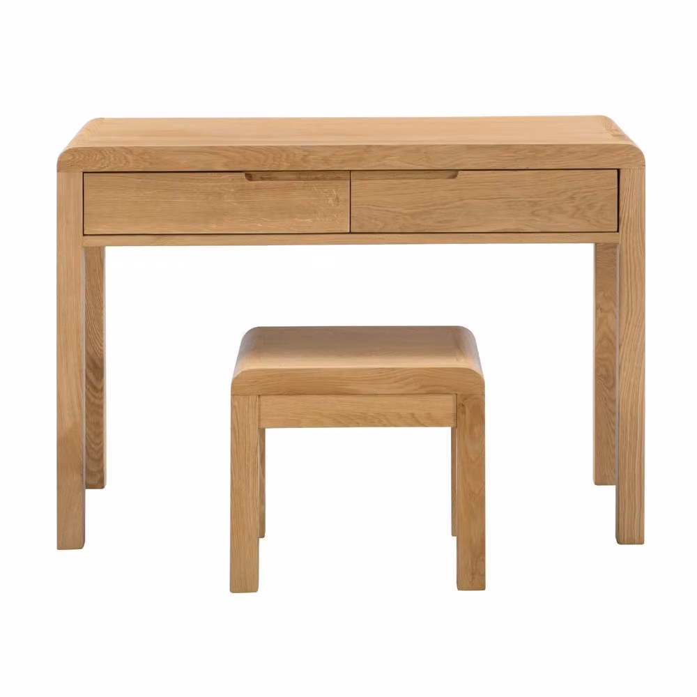 Cheshire Premium Arc 2 Drawer Dressing Table and Stool in Light Oak – 3