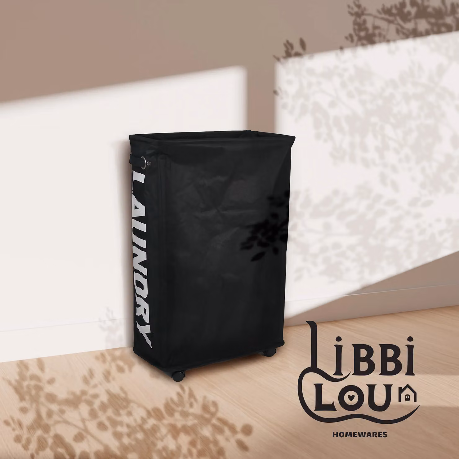 Libbi Lou Laundry Tote Bag with Wheels, 55L, Black – 4