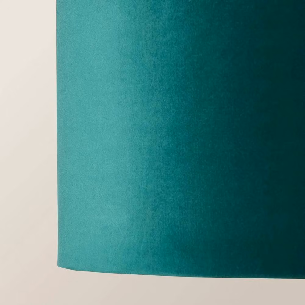 FORGEVIO Cylinder Fabric Lampshade Ceiling Light Shade in Green and Gold/Brass, Diameter: 35 cm – 2