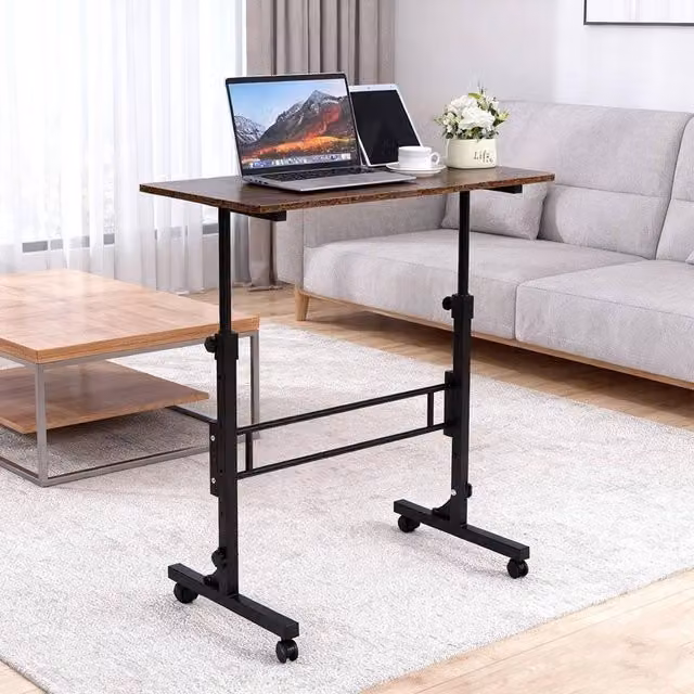 NESTLUNE Height Adjustable Standing Desk in Brown, W/D/H: 100 x 15 x 70 cm