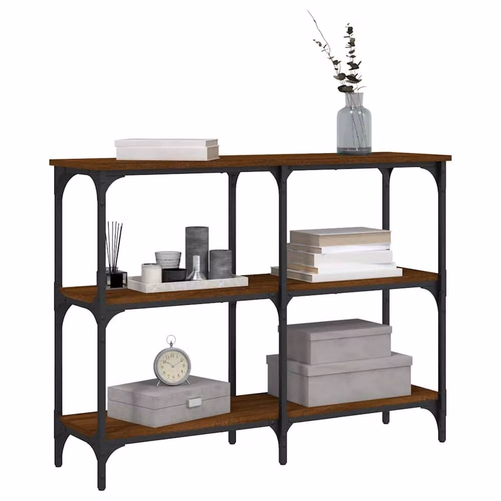 Berkfield Home Console Table in Brown Oak, W/D/H: 100 x 29 x 75 cm – 3