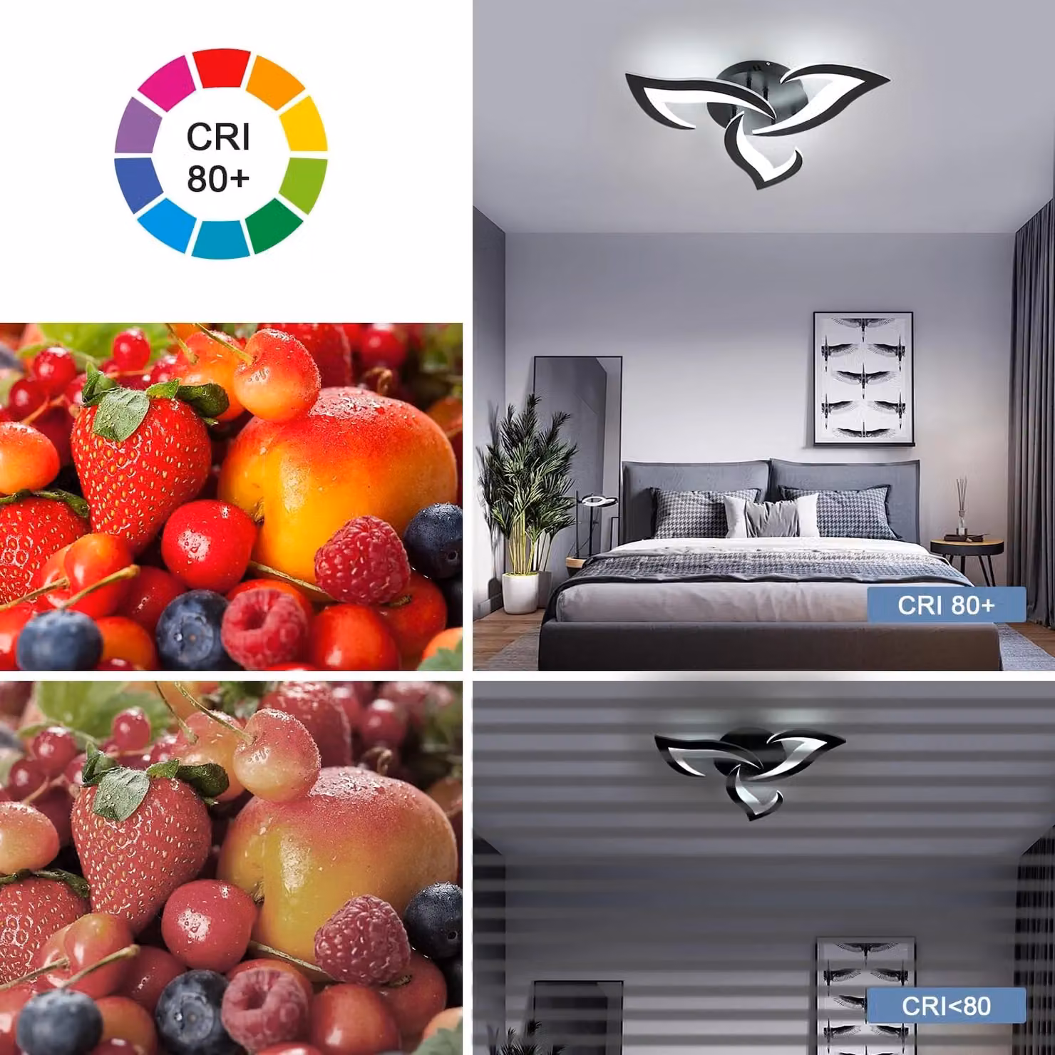 COMELY Modern 36W LED Ceiling Light in Black with 6500K Cool White Light – 3