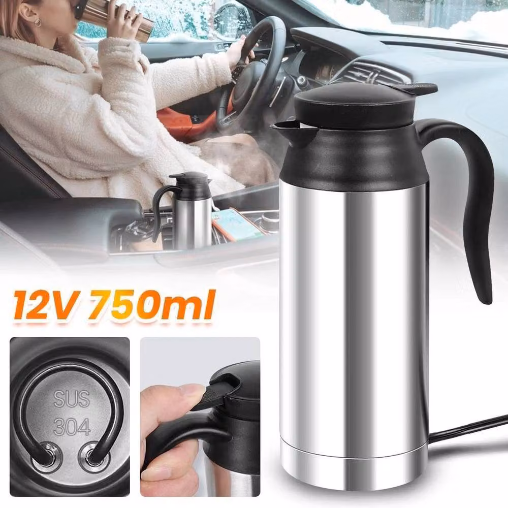 PAWNORA 12V Electric Stainless Steel Kettle in Silver, 750ml – 4