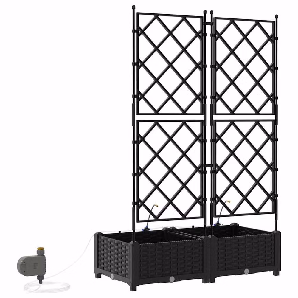 Berkfield Home Garden Planters with Water Irrigation System, 2 Pack, Black – 4