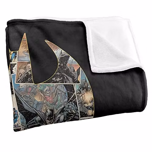 LOGOVISION Batman 80th Shield White Multicolour Fleece Throw Blanket W/D/H: 152 x 127 cm – 3