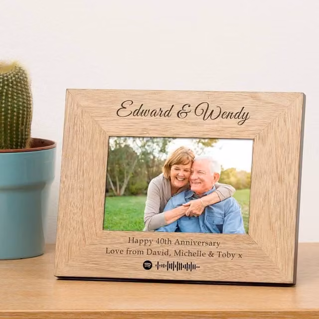 Uniqueful Personalised Our Song Wood Picture Frame, Brown, 7 x 5 inch