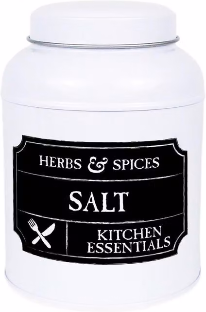 Purely Home Mixed Herbs Metal Kitchen Storage Tin in Black and White, 110g
