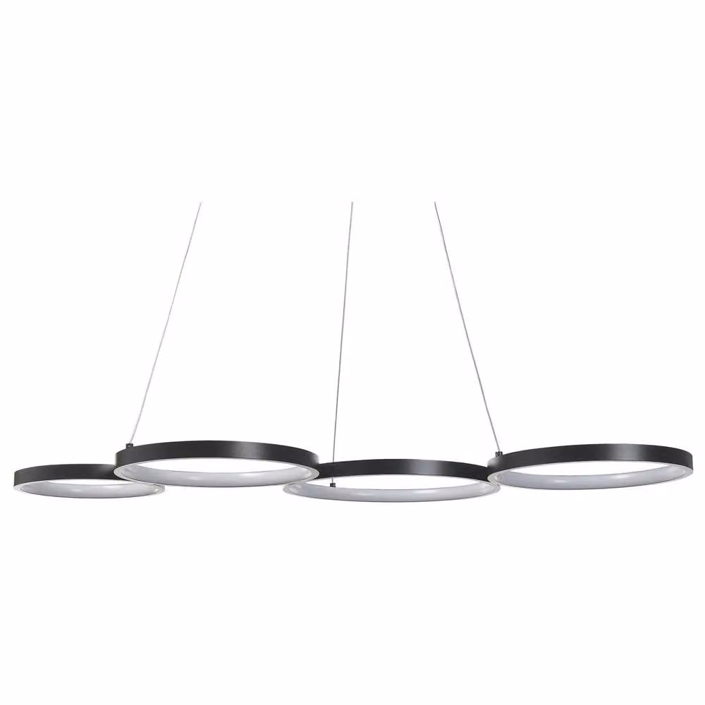 Wyld and Coco Black Aluminium Five-Ring Suspended LED Pendant Lamp – 2