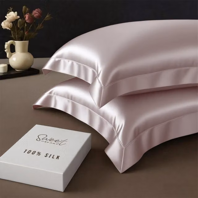 Sweet Dreams Classic Plain Pink Silk Pillowcase