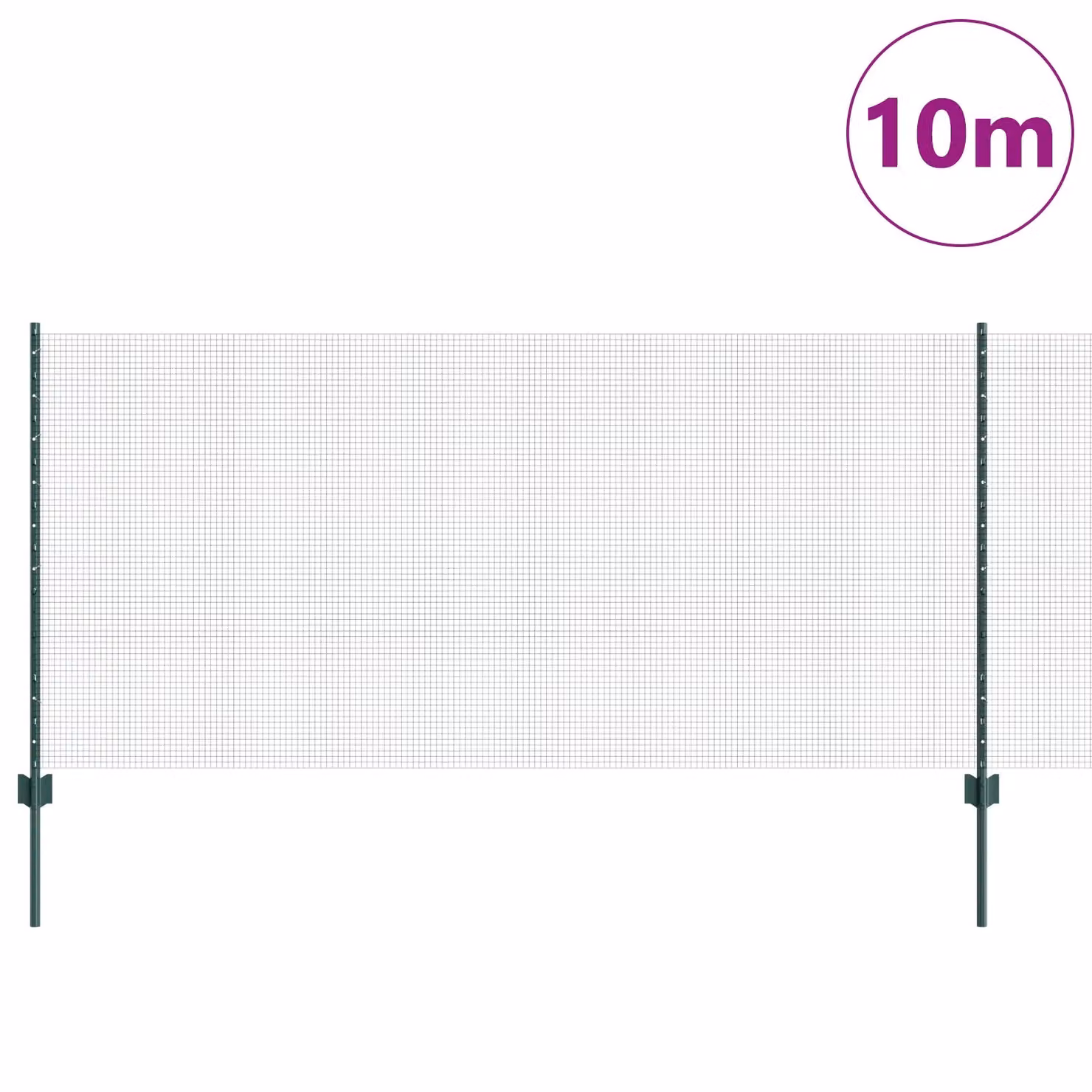 Berkfield Home Green Metal Garden Fence Set of 2, W/H: 1 m x 10 m – 2