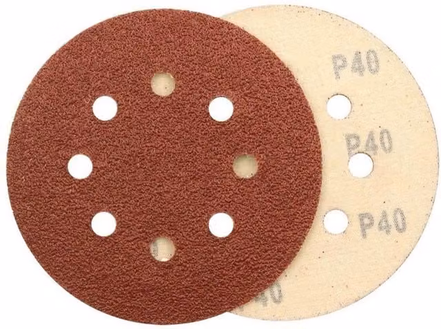 Abracs 40 Grit Alox Sanding Discs for Random Orbital Sanders, Pack of 10, Red – 1
