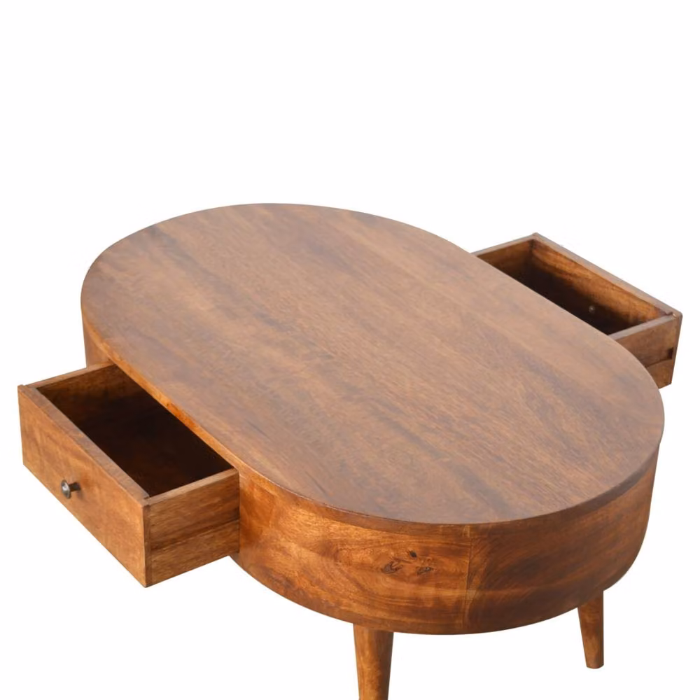 Matteo Round Mango Wood Coffee Table in Brown – 3