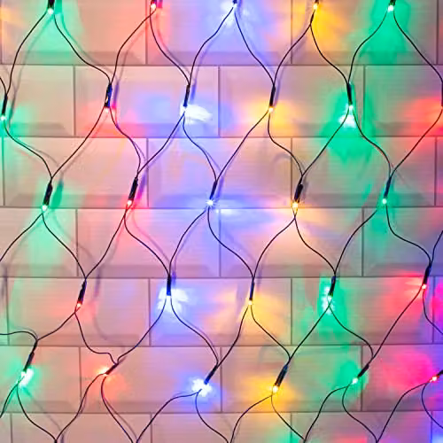 The Christmas Workshop 180 LED Multi-Colour Christmas Net Lights, W: 1.8 m, H: 1.2 m