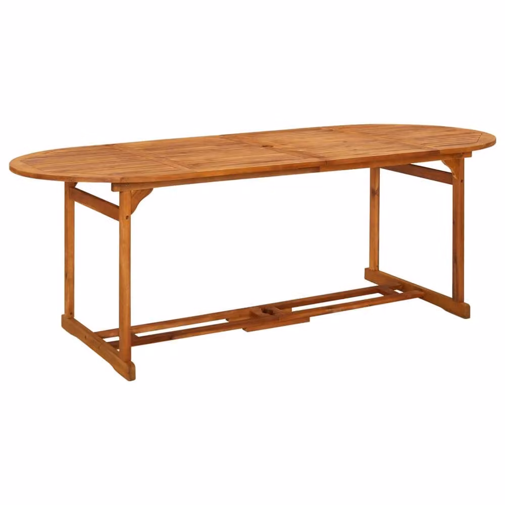 Berkfield Home Beautiful Garden Dining Table in Brown Solid Oiled Acacia Wood, W/D/H: 220 x 90 x 75 cm – 2