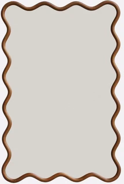 Sweekeek Modern Rubberwood Wall Mirror in Dark Brown, W: 60 cm, H: 92.5 cm