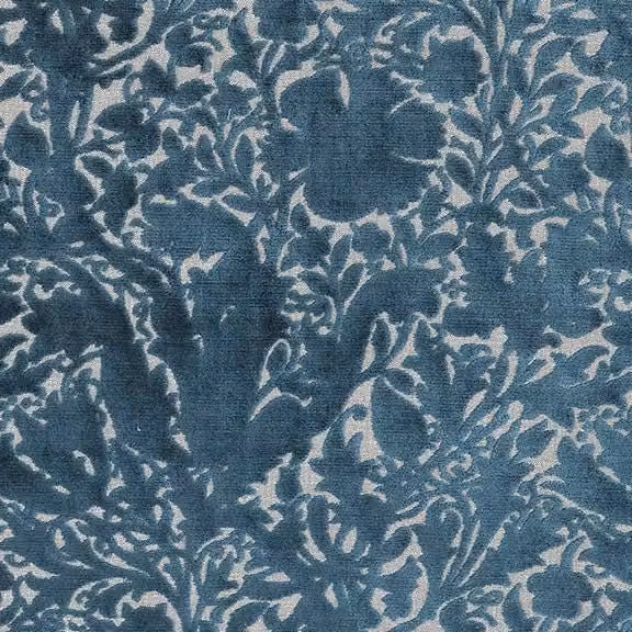 William Morris At Home Compton Silhouette Velvet Fabric Chair in Blue