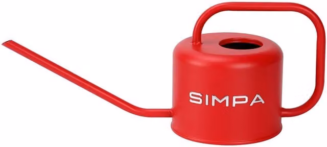 Simpa Metal Watering Can with Long Spout, 1.1 l, Red