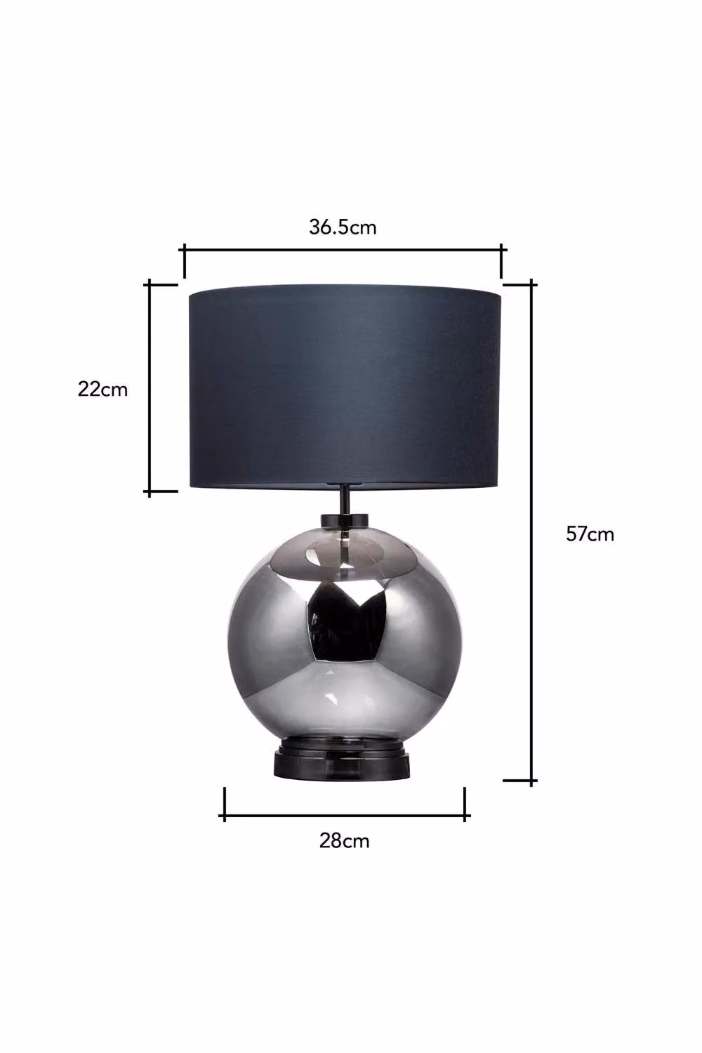 BHS Lighting Metro Modern Metal Table Lamp in Silver – 4