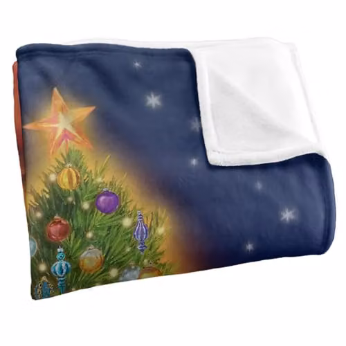 JQ Licensing Christmas Tree Super Soft Fleece Throw Blanket, Multicolour, W: 91 cm, D: 147 cm – 2