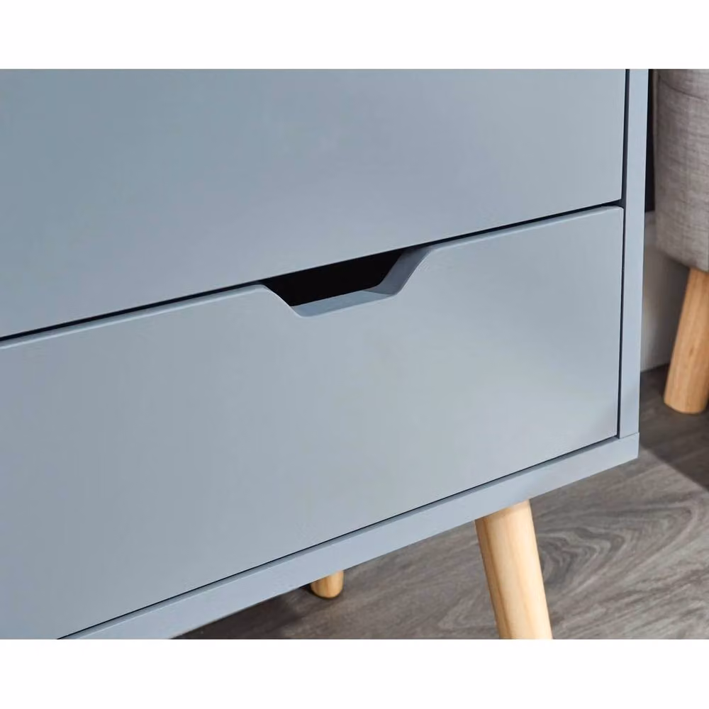 FORGEVIO Pair of Grey 2-Drawer Bedside Cabinets and Nightstands – 2