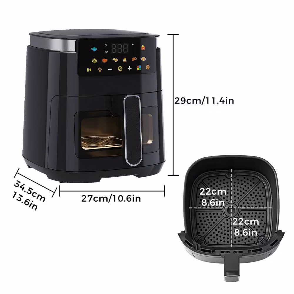 Spector 5L Digital Air Fryer 1250W Oil Free Hot Air Cooker in Black – 4