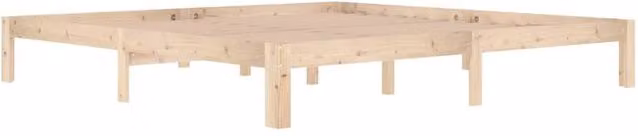 Berkfield Home Beautiful Solid Wood Pine Bed Frame in Beige, W/D/H: 200 x 30 x 203.5 cm – 1