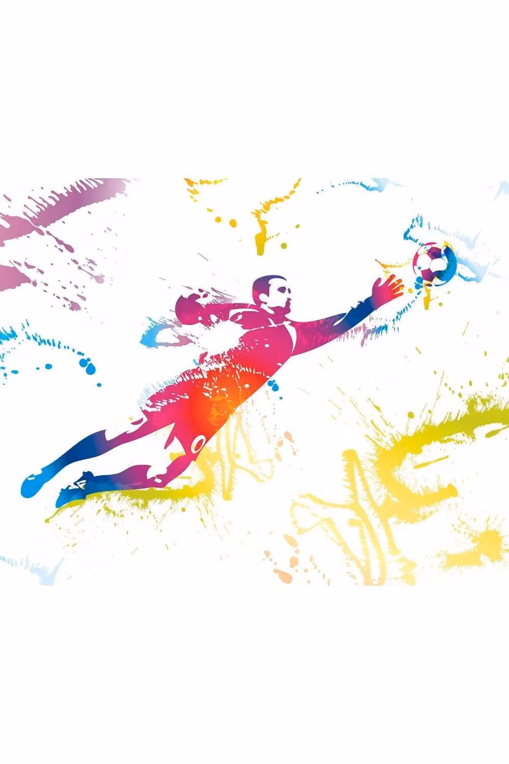 Origin Murals Football Goalkeeper Abstract Wall Mural, Multicolour, W: 350 cm x H: 280 cm – 2