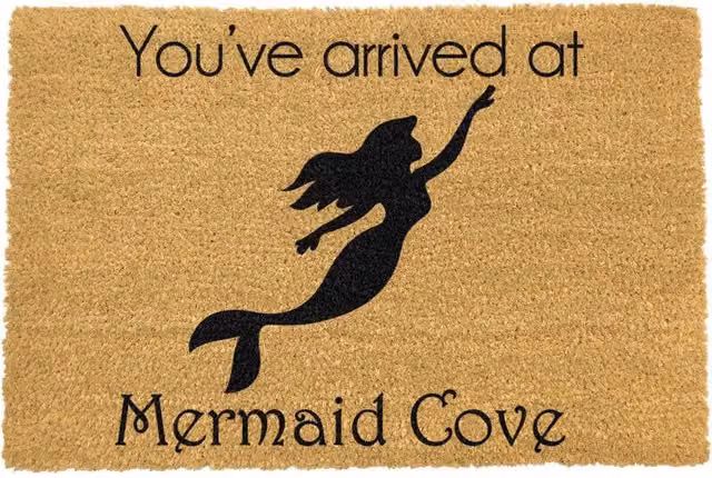 Artsy Mats Mermaid Cove Coir Doormat in Light Brown, W: 60 cm, D: 40 cm – 1