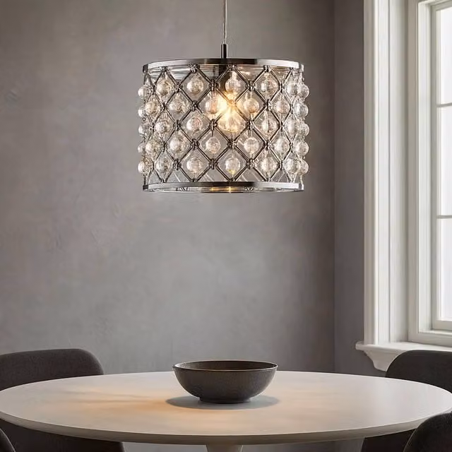 Voltico Metal Droplet Chrome Lamp Shade in Metallic Silver