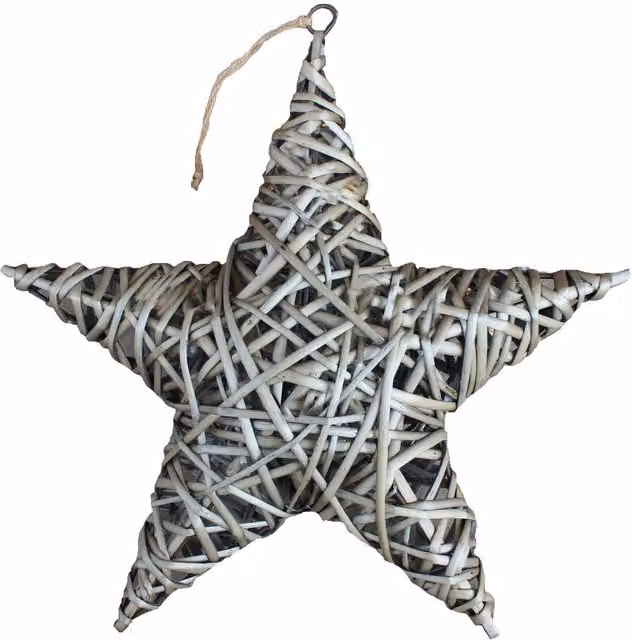 Red Hamper Wicker Christmas Star in Brown with Antique Wash