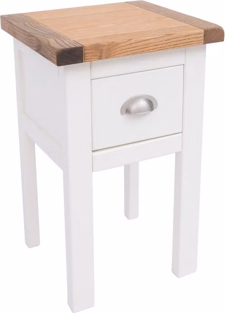 Cabinet Bits Lovere 1 Drawer Bedside Table in White Lacquered Wood