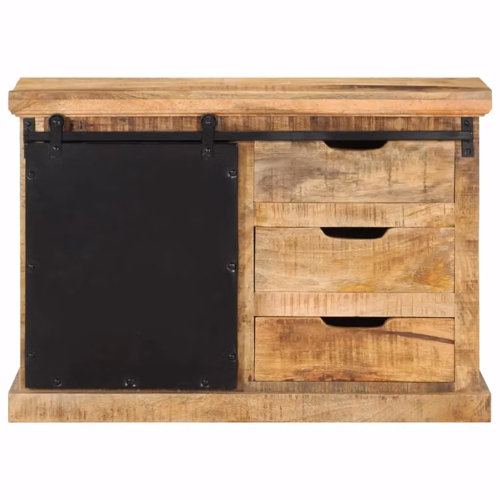 Berkfield Home Rustic Mango Wood Sideboard in Brown, W/D/H: 80 x 30 x 55 cm – 3