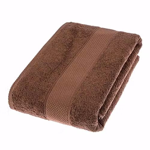 HOMESCAPES Chocolate Brown Turkish Cotton Bath Sheet, 500 GSM Super Soft and Absorbent Towel – 1